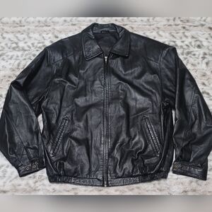 Vintage Men's Black Leather Jacket